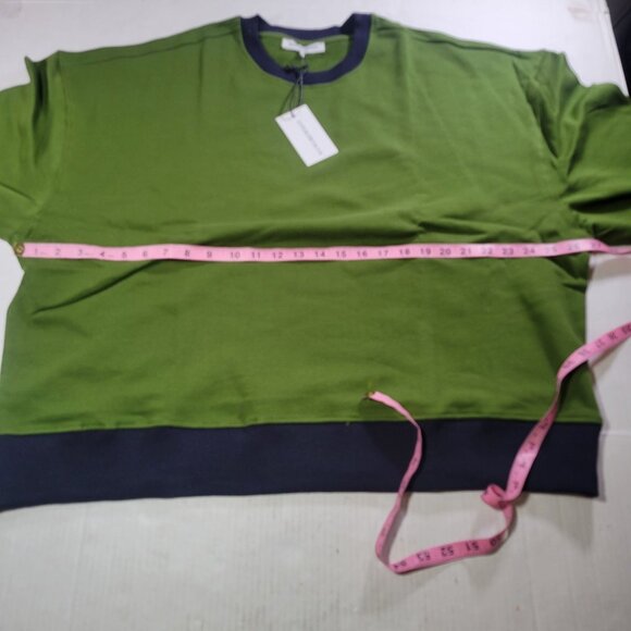 WeWoreWhat Green & Navy Cotton Crewneck Sweatshirt Size L - Picture 6 of 8